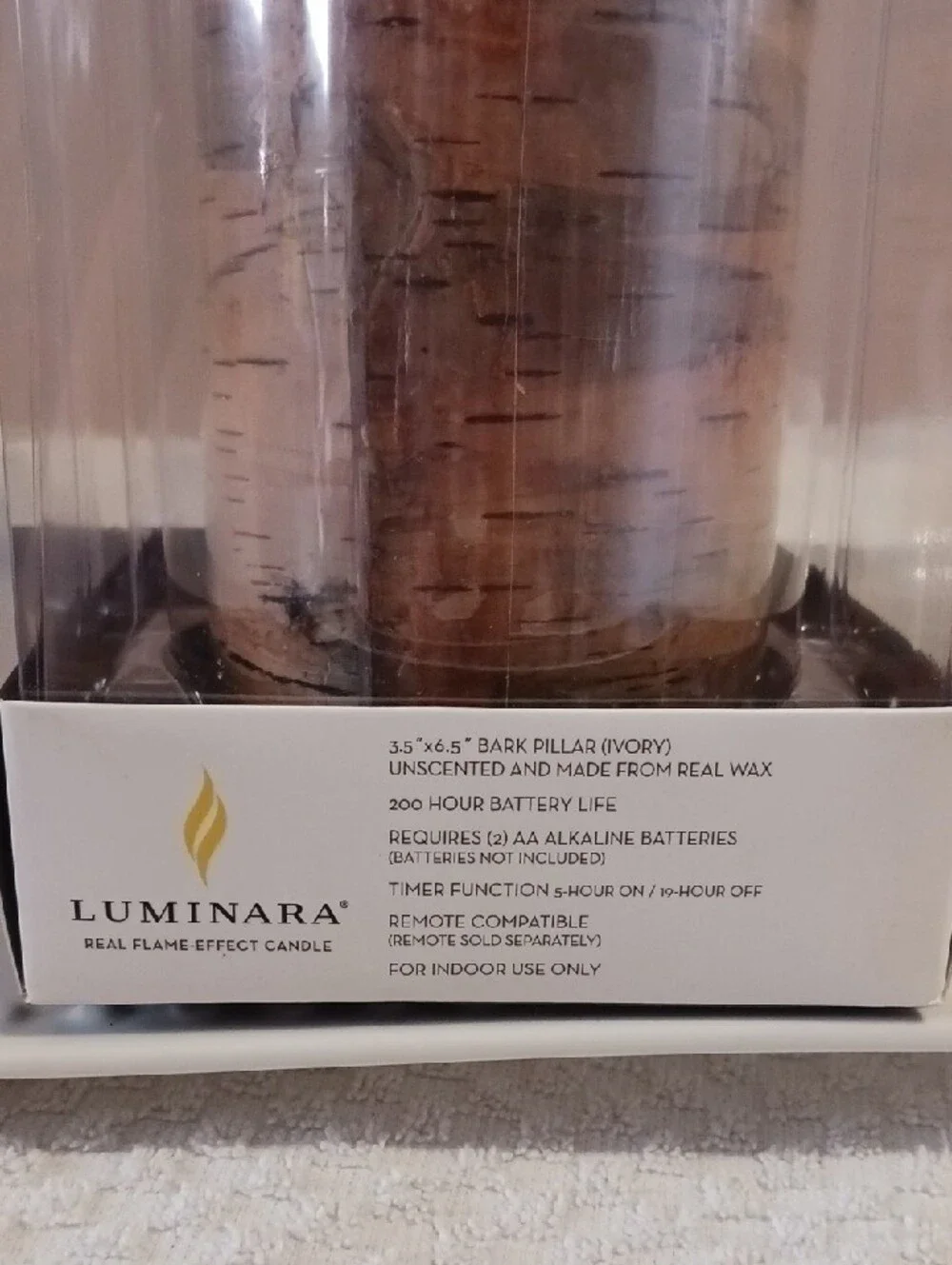 Gorgeous! LUMINARA Birch Bark LED Flameless Candle - Cream & Brown